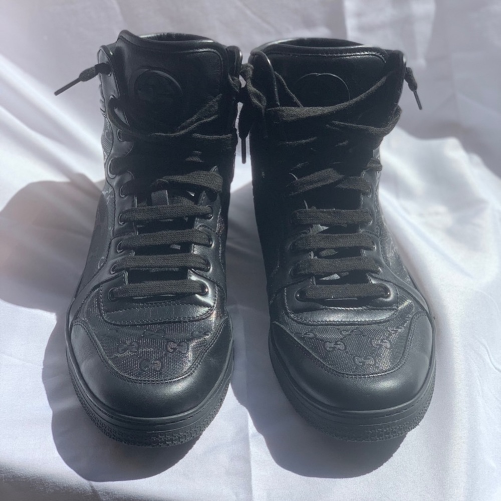 Gucci Men GG Imprime Lace-up High Top Sneakers